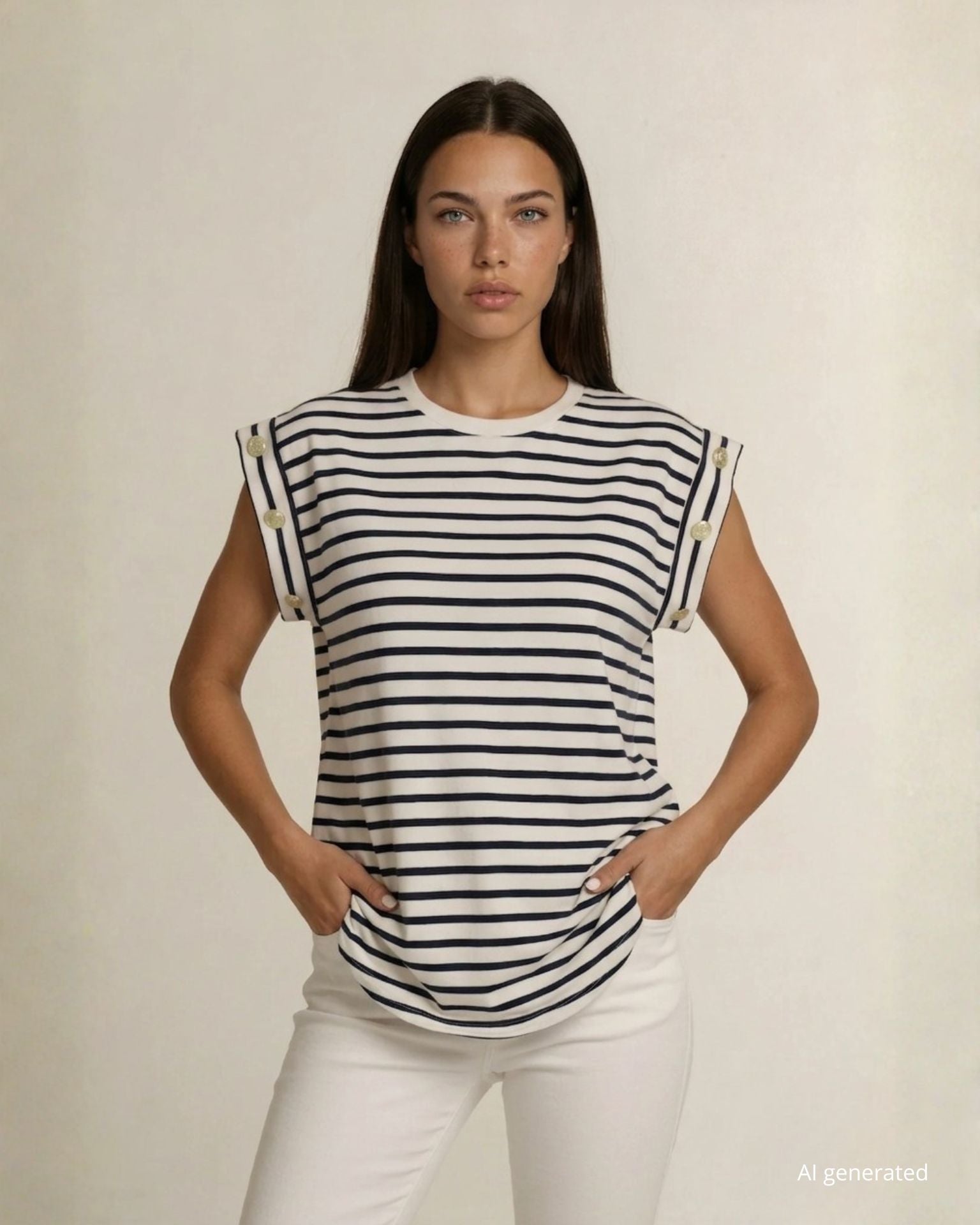 T-shirt con bottoni e maniche kimono