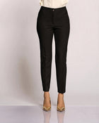 Pantalone classico con elastico e zip nero