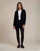 Cardigan aperto in maglia filato con paillettes nero