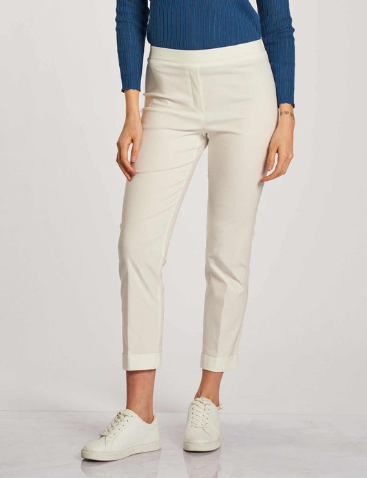 Pantalone in bengalina con elastico bianco