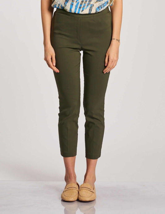 Pantalone in bengalina con elastico militare