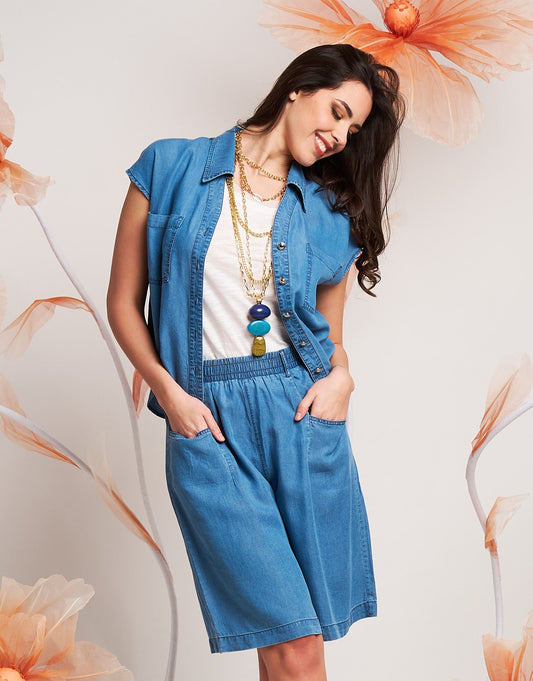 Bermuda con elastico e tasche