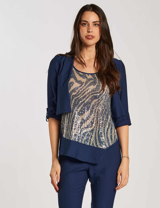 Bolerino effetto mosso con risvolti