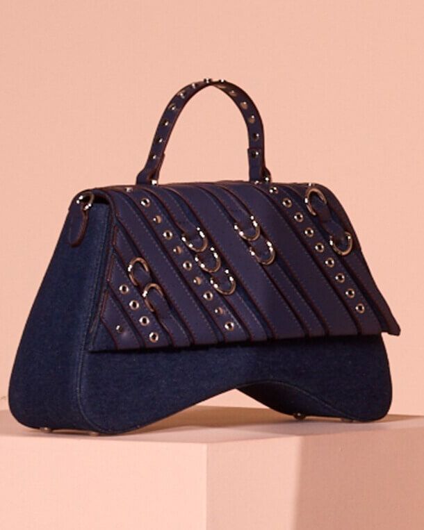 Borsa baguette in jeans