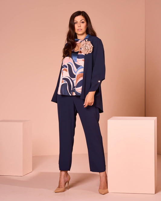 Caban con spacco e bottone sulle maniche curvy