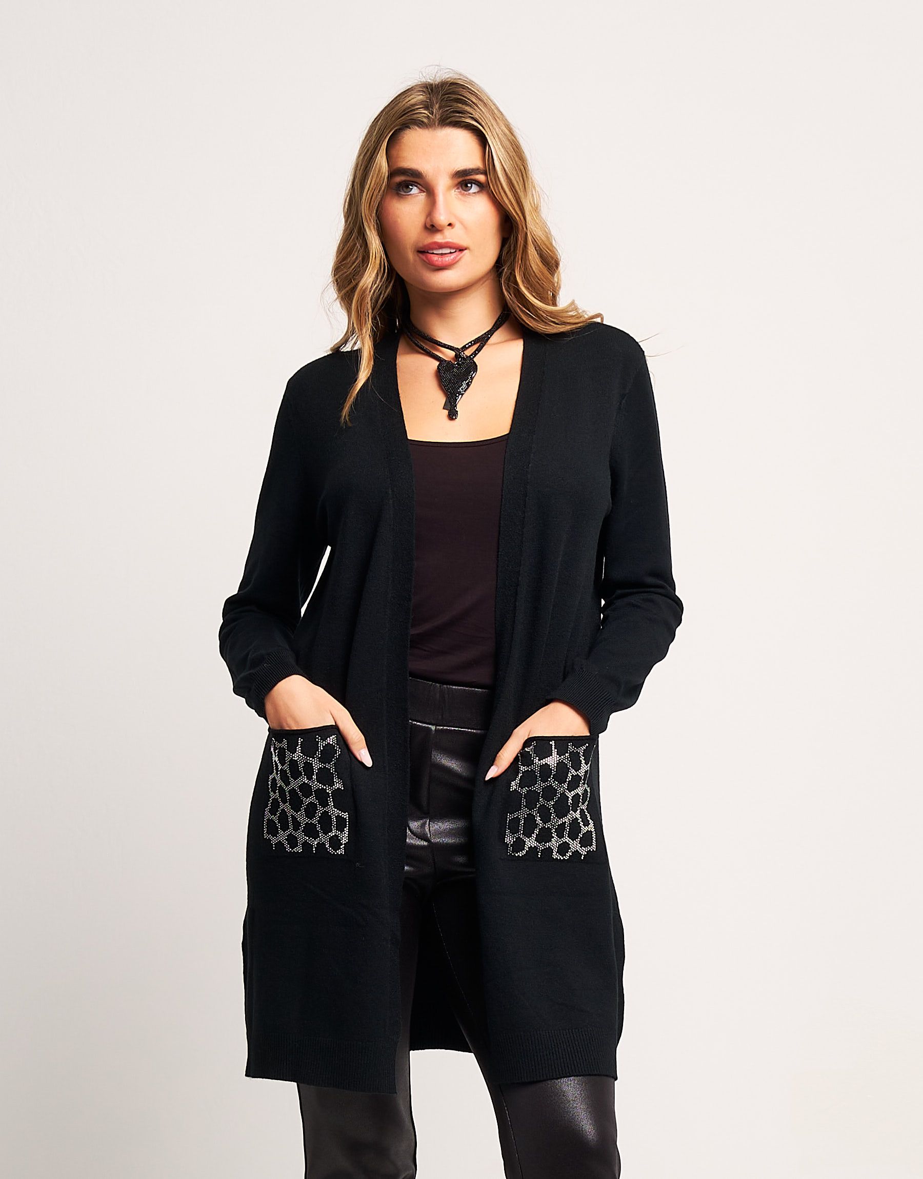 Caban con strass animalier