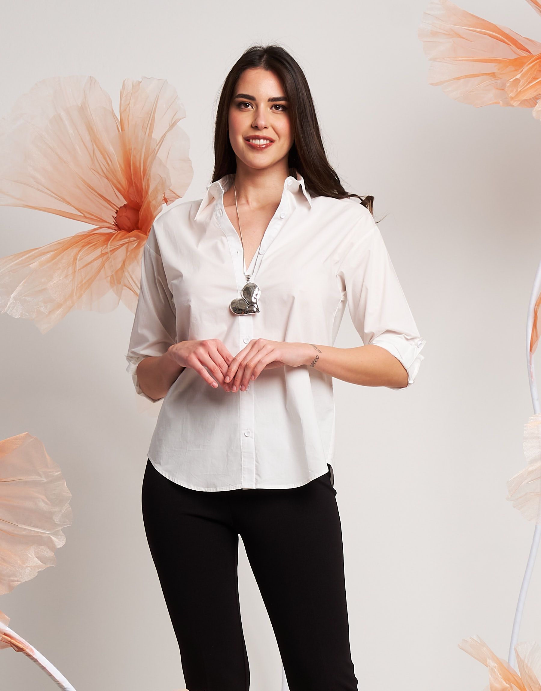 Camicia con maniche tre quarti