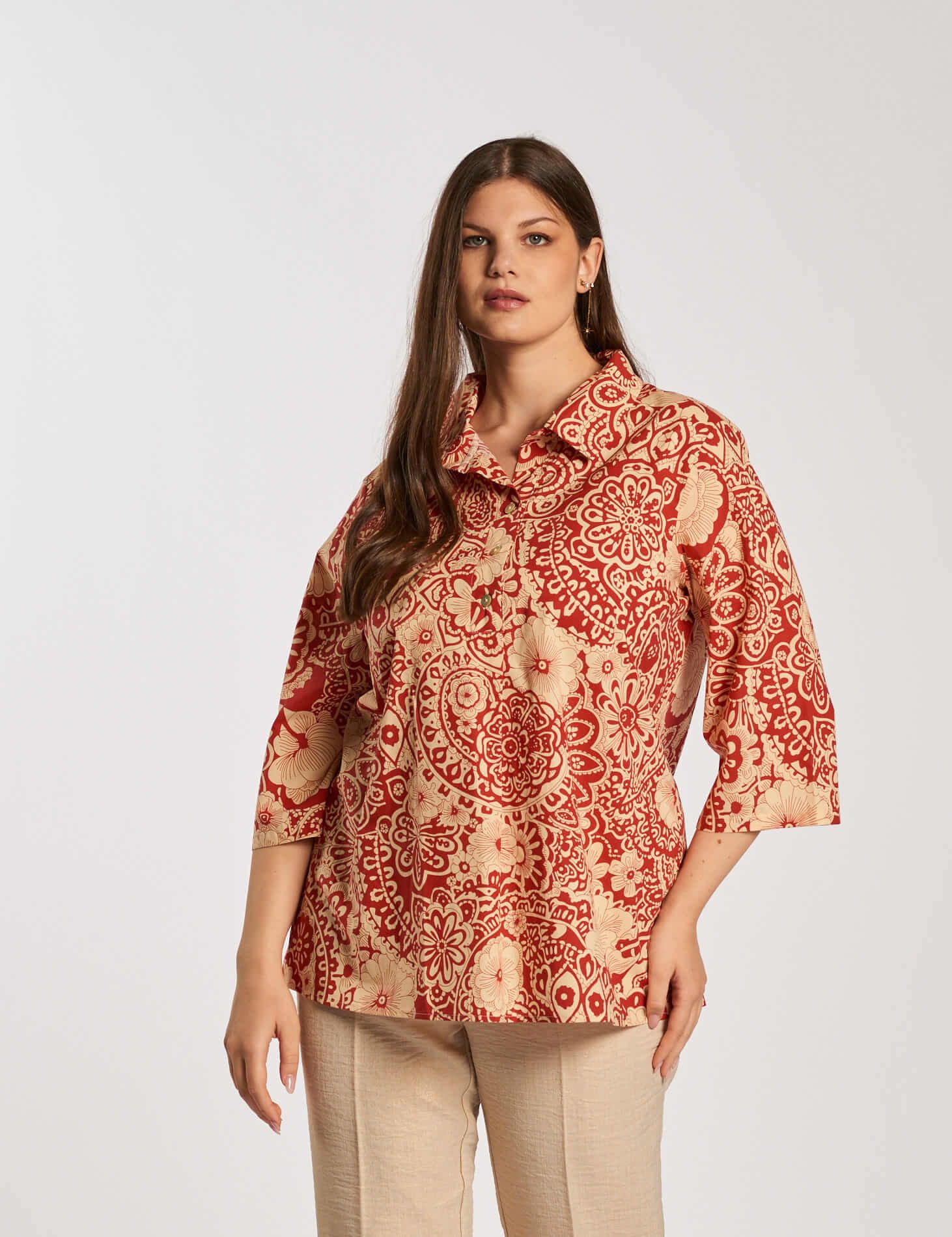 Camicia in cotone fantasia