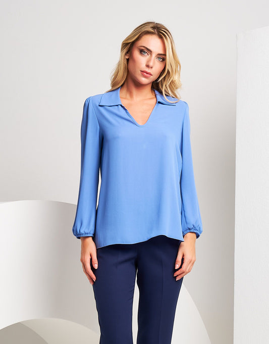Camicia in georgette azzurra
