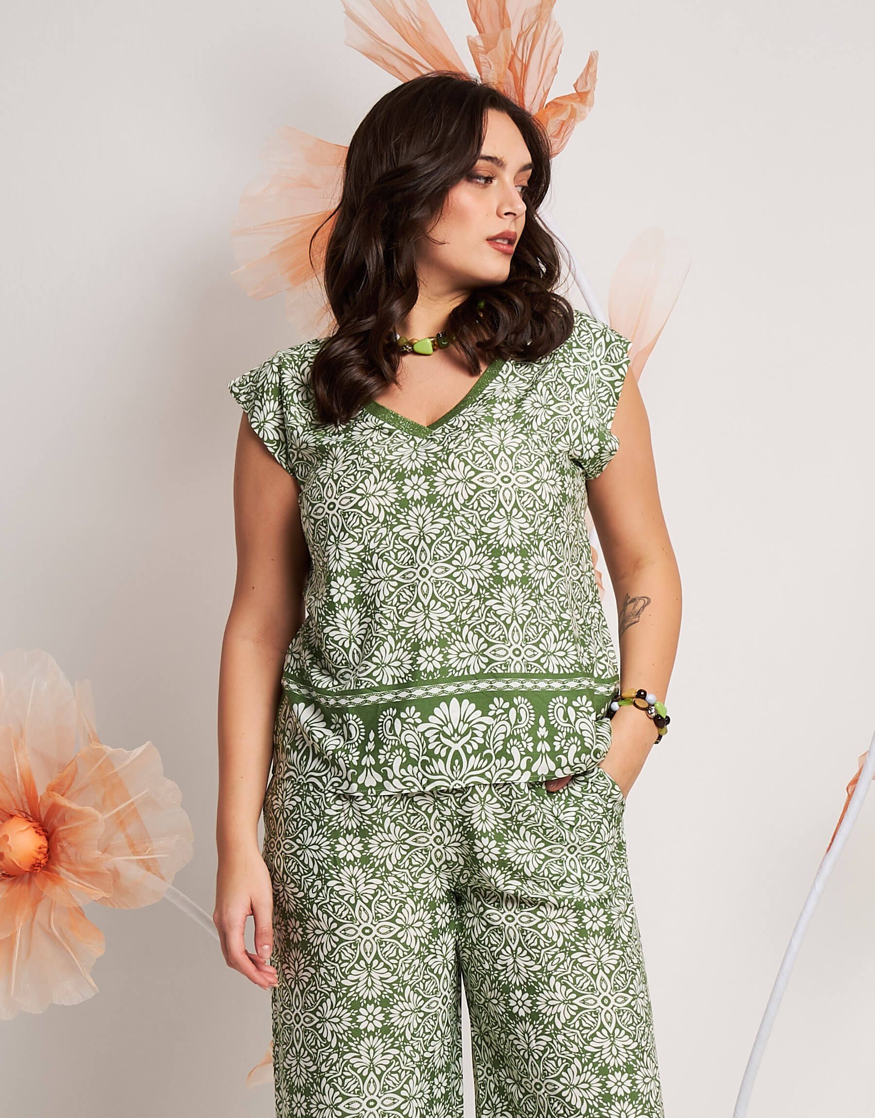 Casacca a kimono con scollo a V