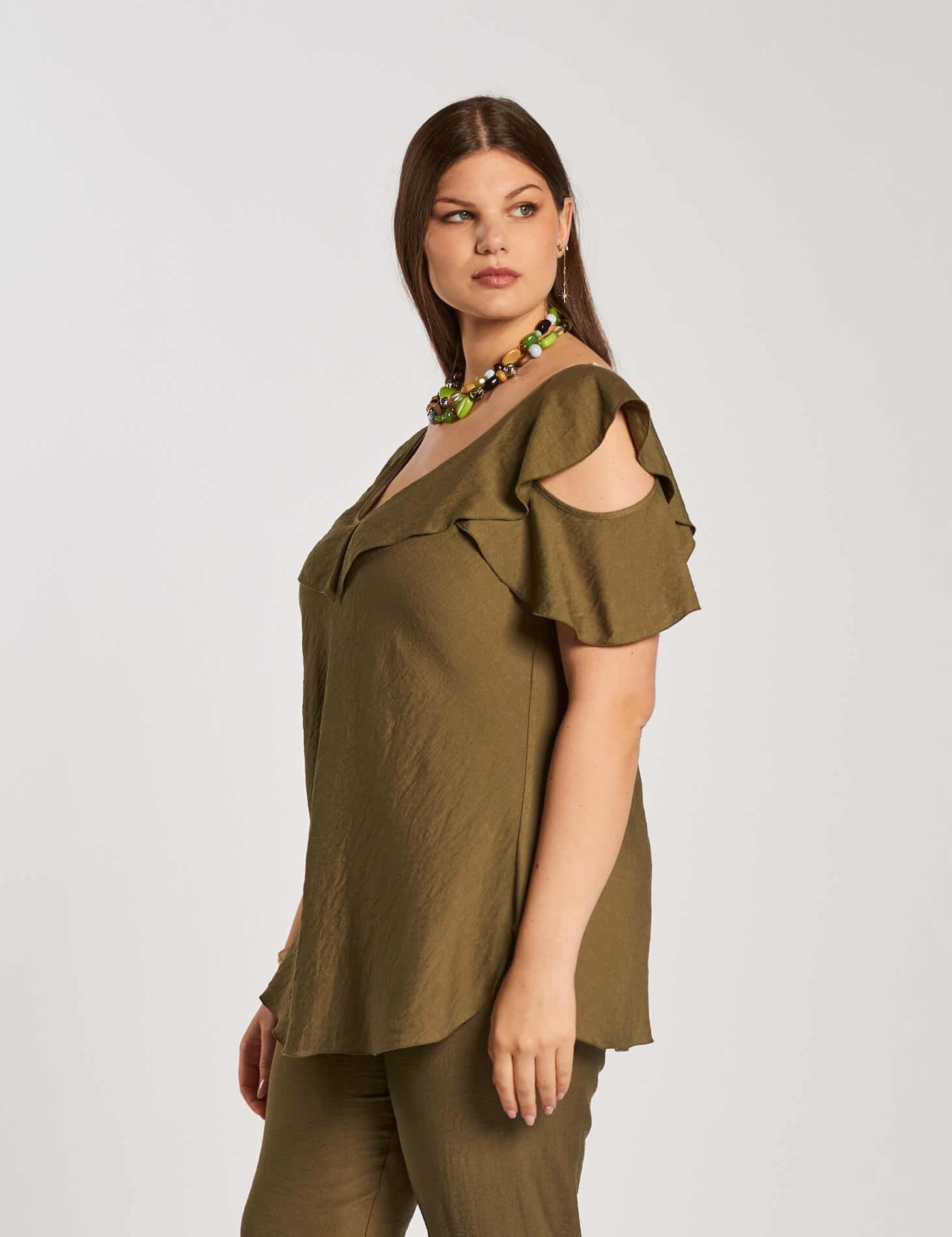 Casacca con alette e volant curvy