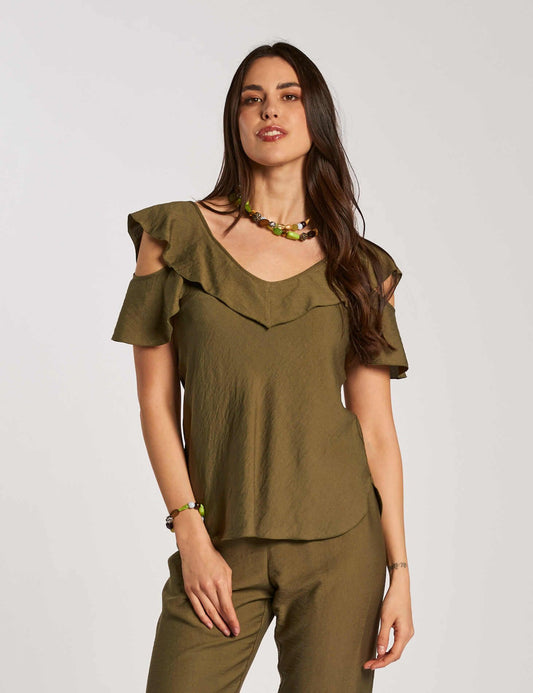 Casacca con alette e volant