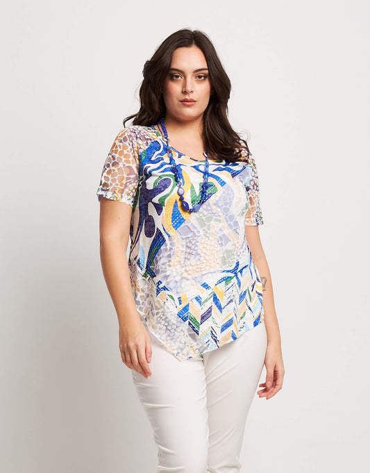 Casacca con inserti in trasparenza curvy