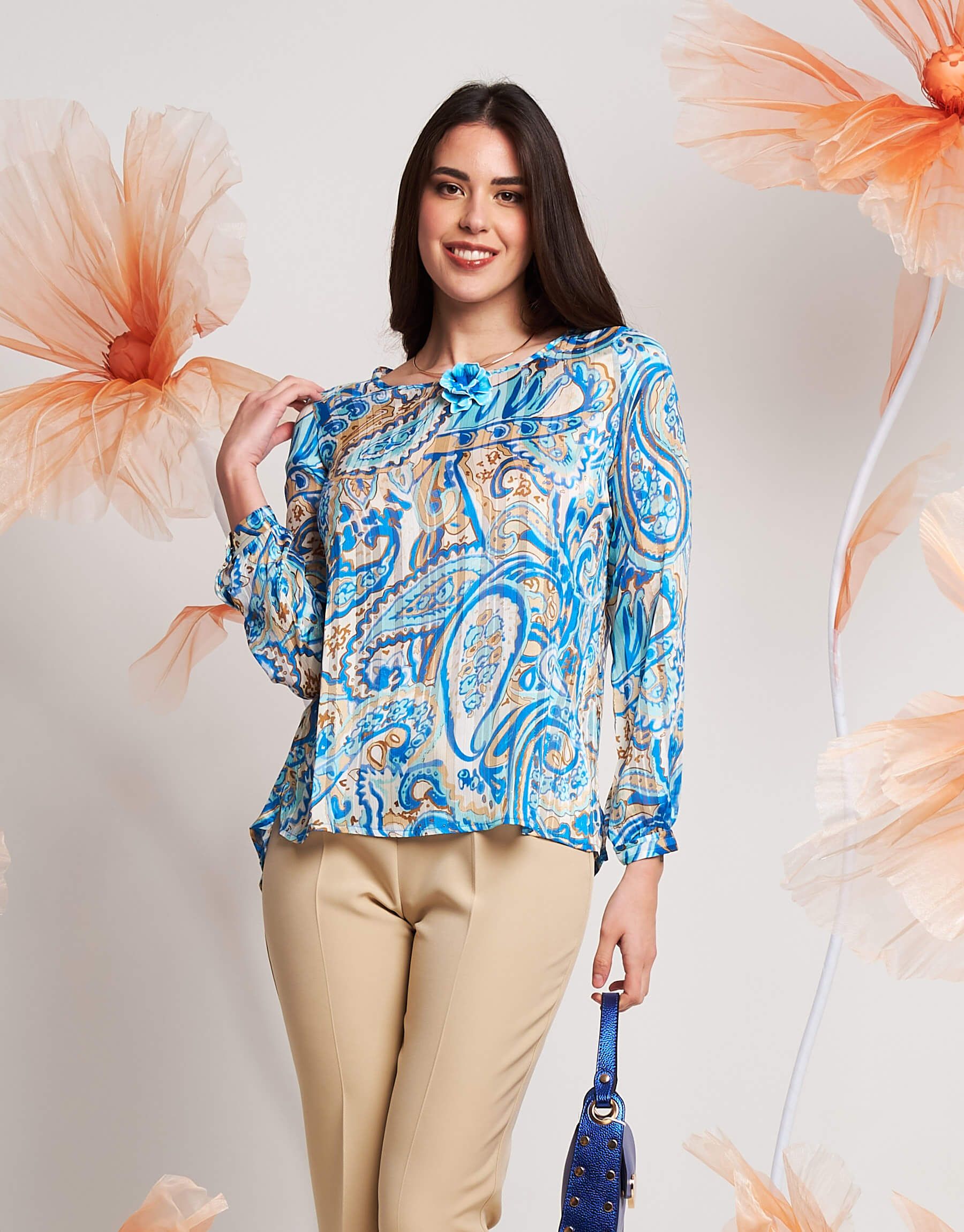 Casacca in georgette filo oro