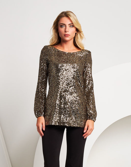 Casacca in paillettes oro