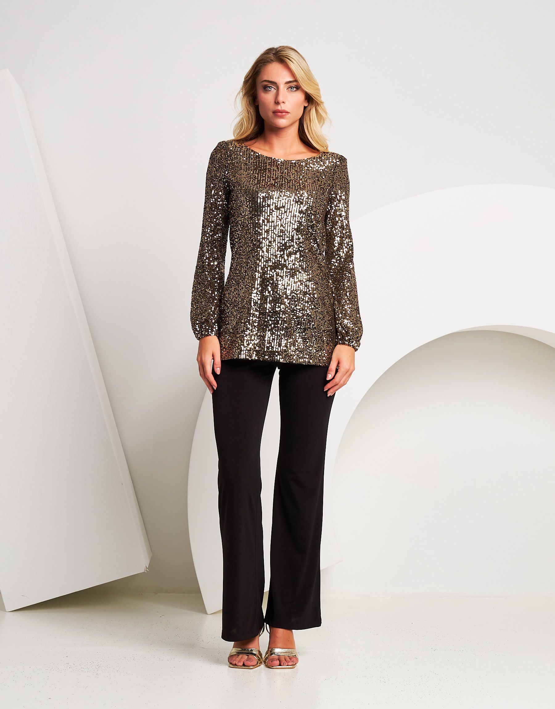 Casacca in paillettes oro