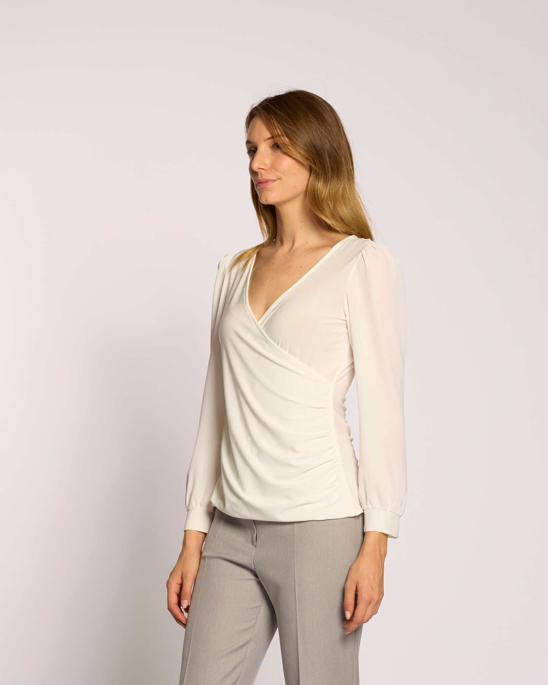 Casacca incrociata con maniche georgette