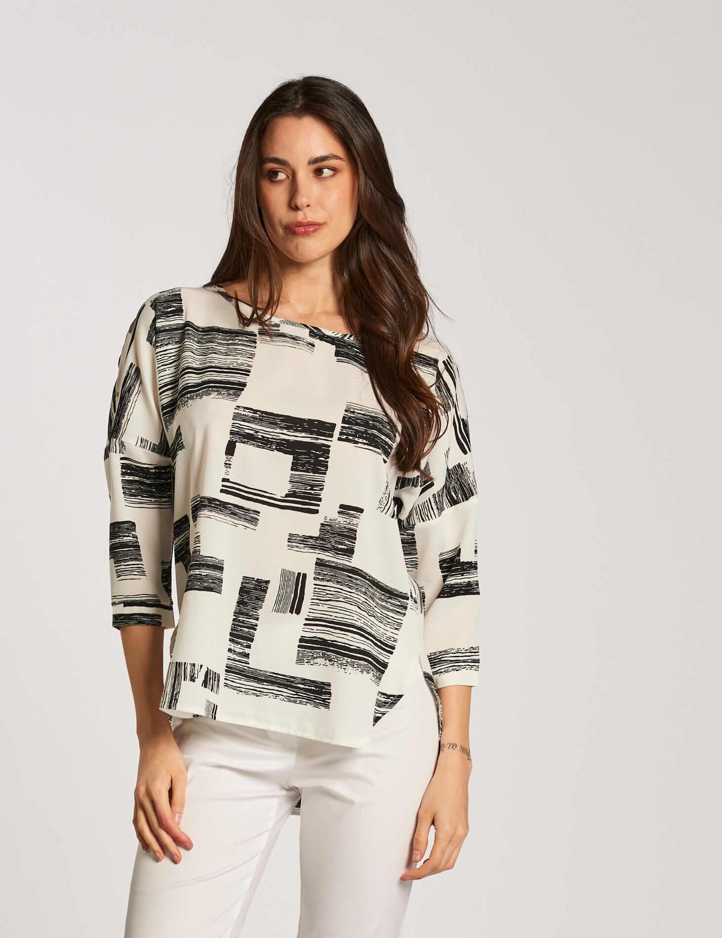 Casacca stampata con spalla scesa