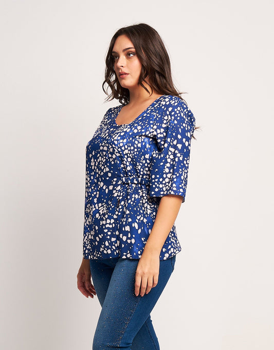 Casacchina fantasia con scollo asimmetrico curvy