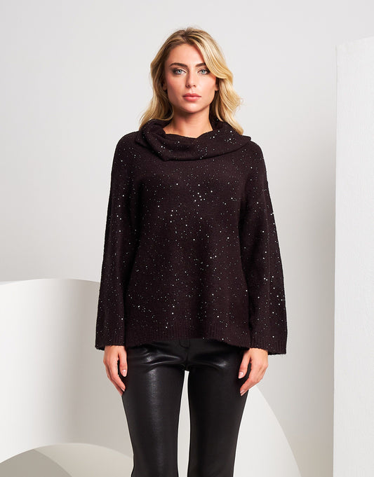 Dolcevita con filato in paillettes