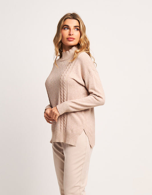 Dolcevita con motivi e strass