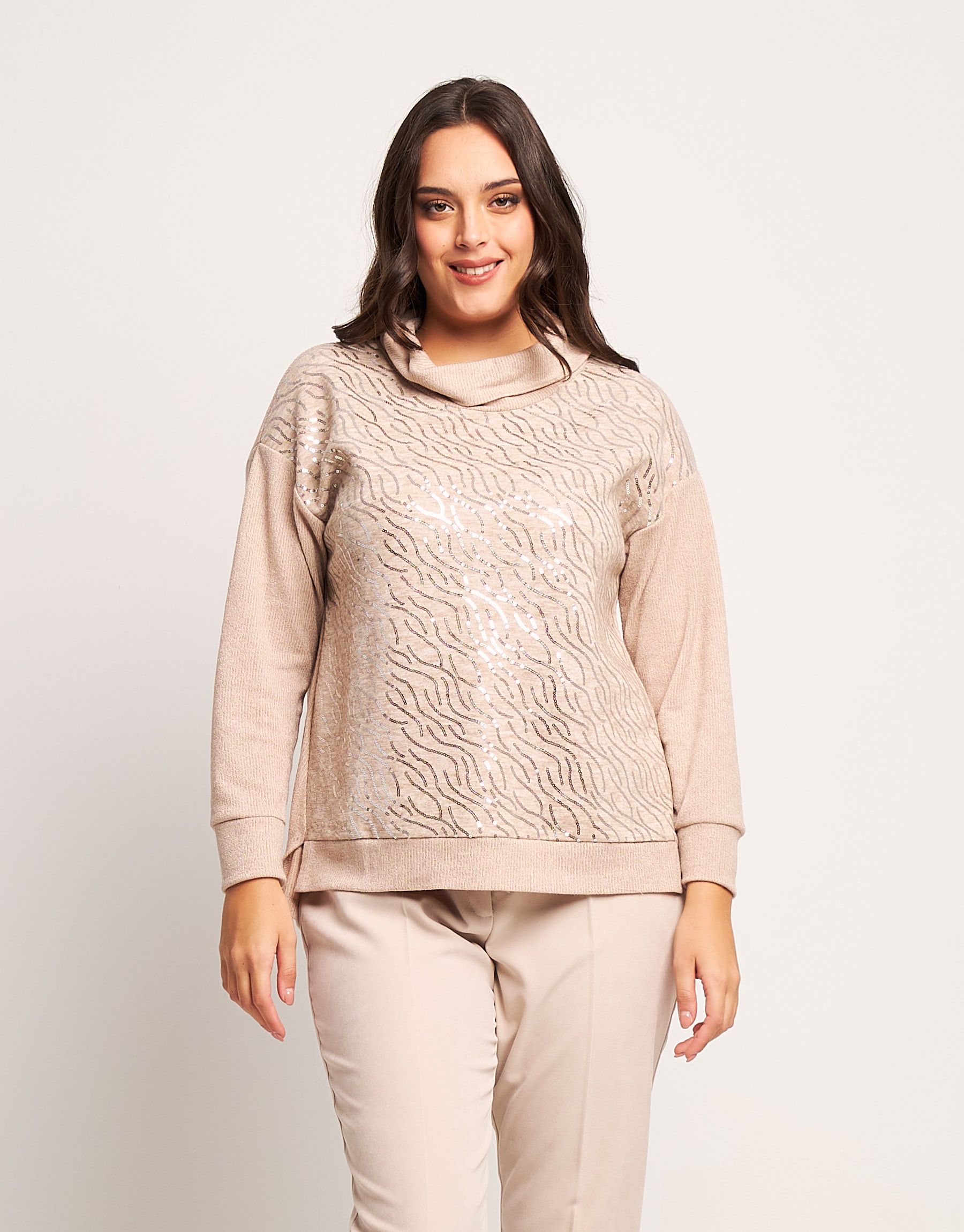 Dolcevita con paillettes curvy