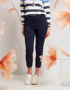 Pantalone in bengalina con elastico blu