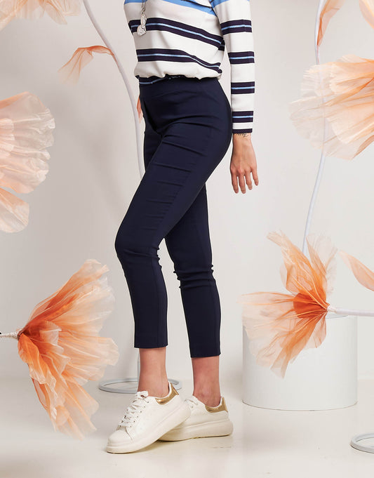 Pantalone in bengalina con elastico blu