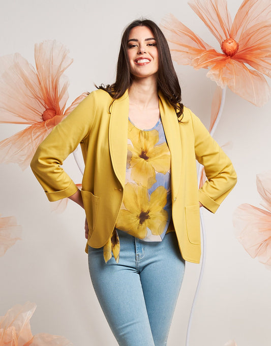 Giacca con collo a scialle e risvolti