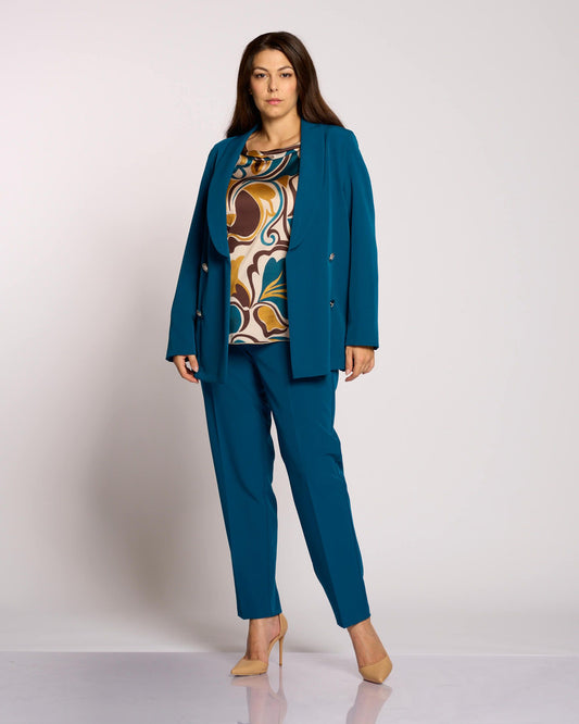 Giacca con scollo a scialle e bottoni curvy