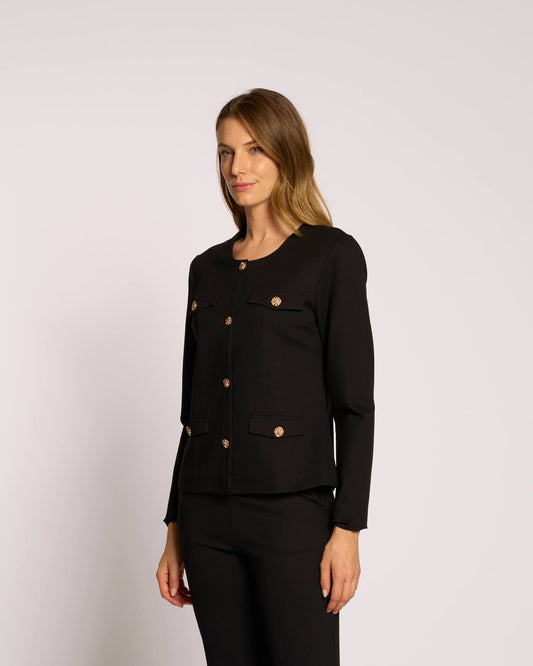 Giacca foderata con pattine e bottoni