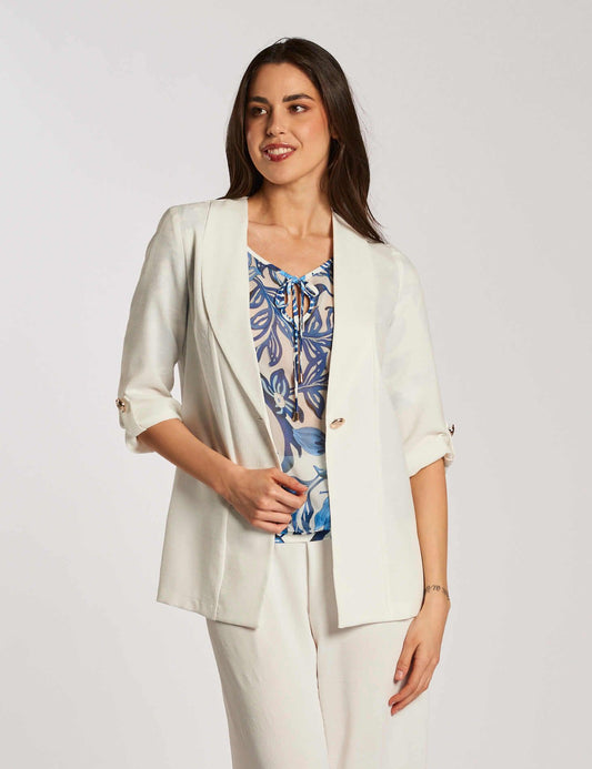 Giacca lunga con spacchi e risvolto