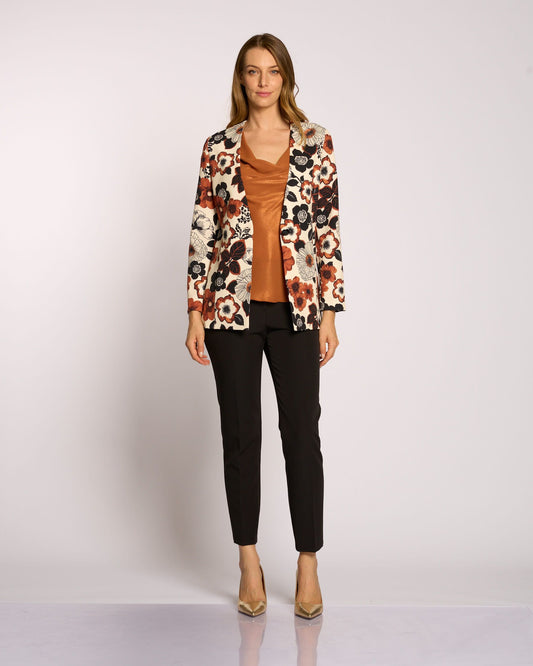 Giacca senza collo con bottone