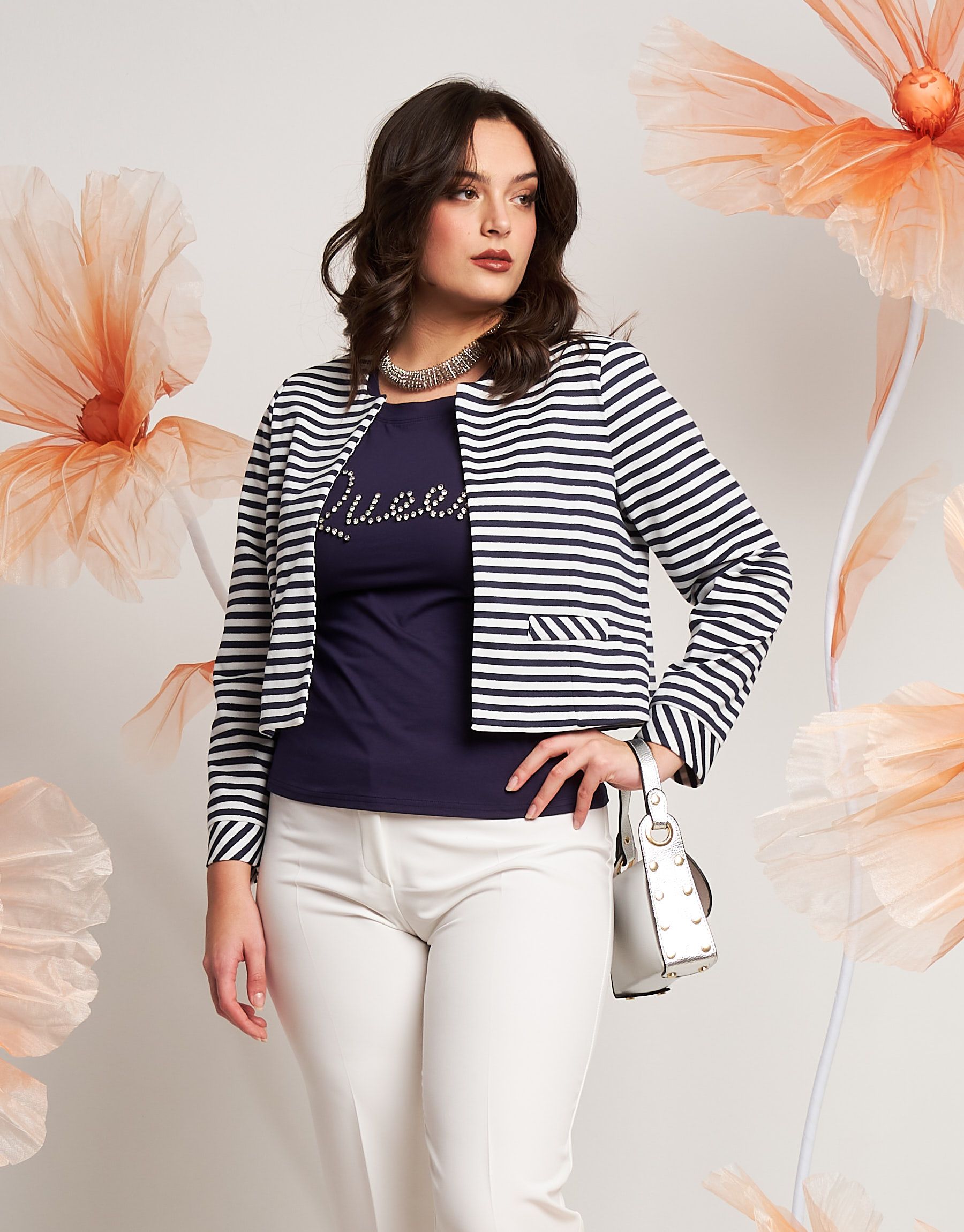 Giacchino a righe punto Roma curvy