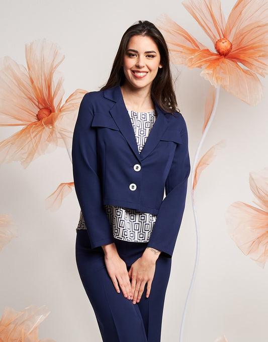 Giacchino con bottoni a contrasto