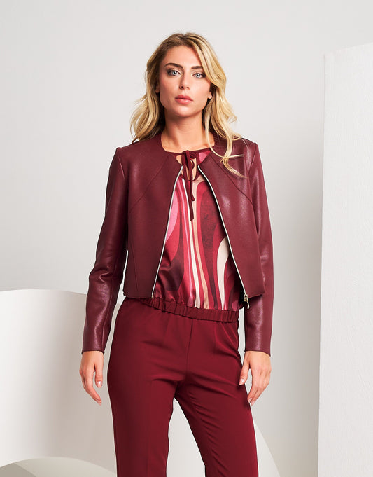 Giubbino in ecopelle con zip