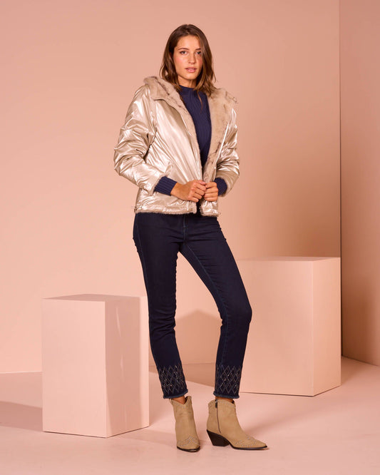 Giubbino reversibile con cappuccio