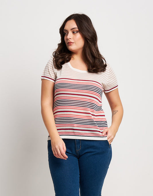 Maglia a righe curvy