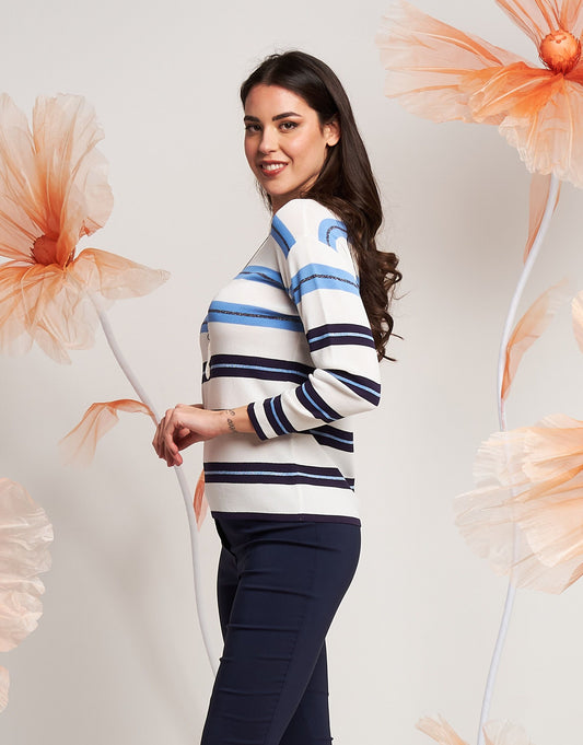 Maglia a scatola righe lurex