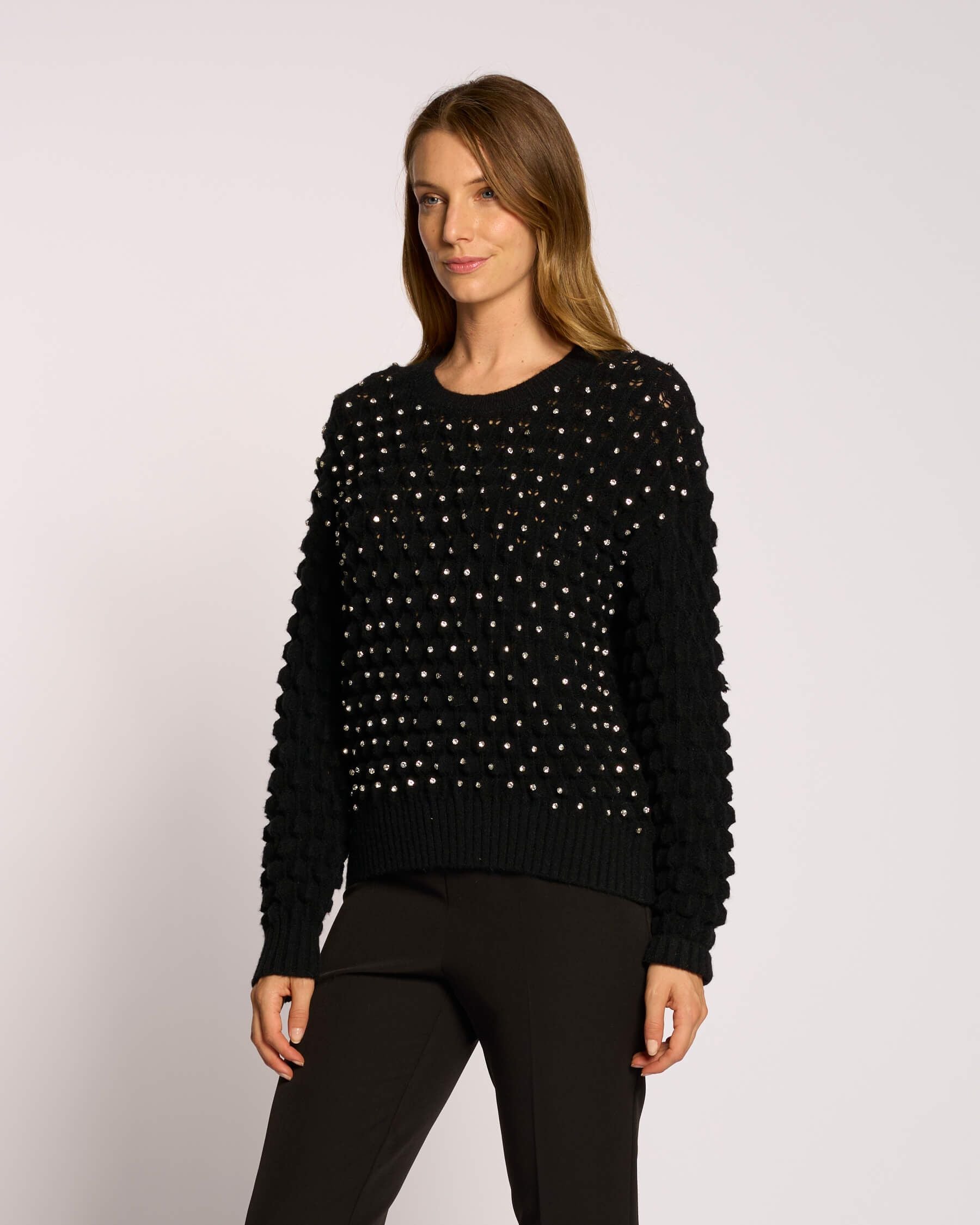 Maglia a squame con diamanti