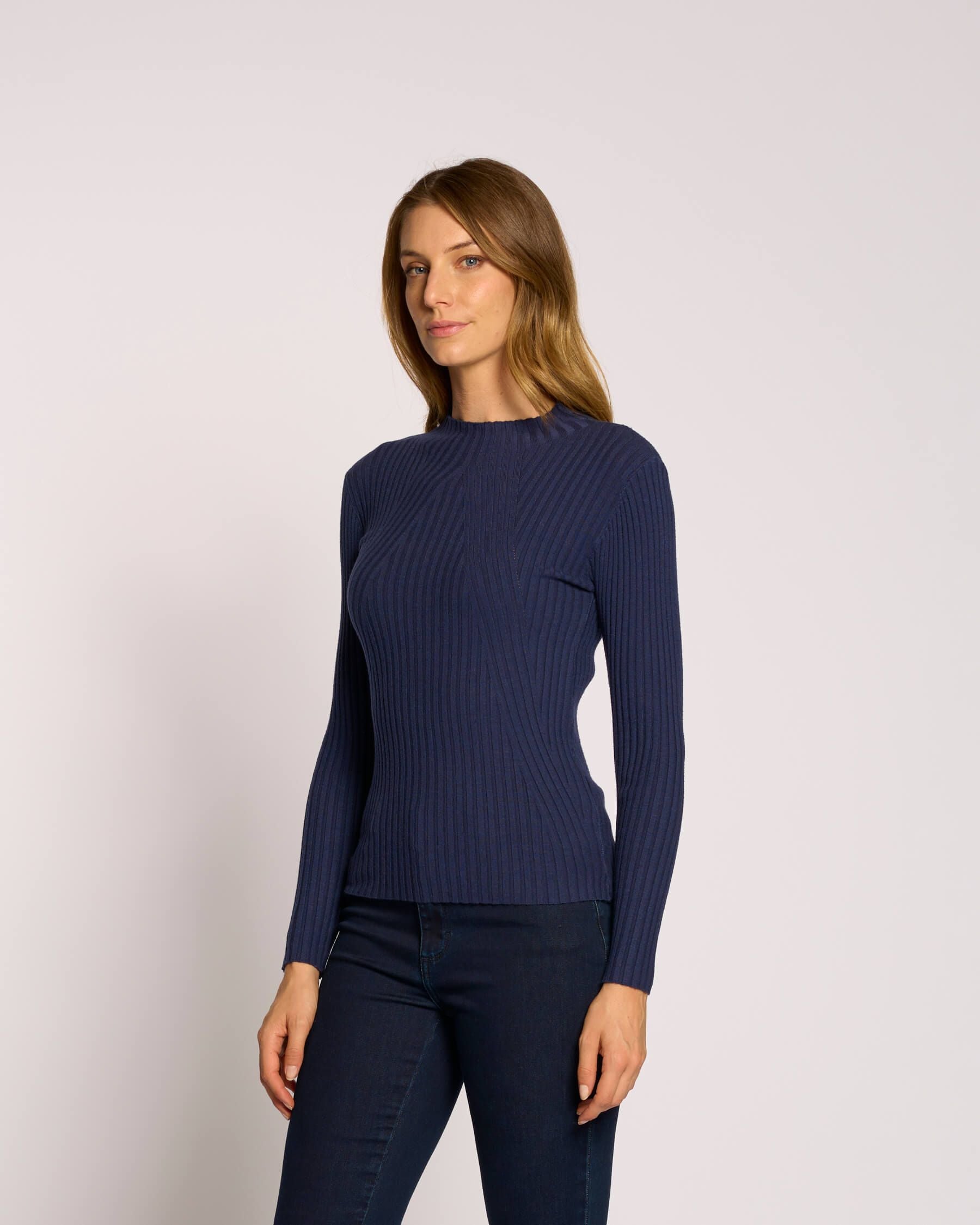 Maglia aderente con motivo a coste