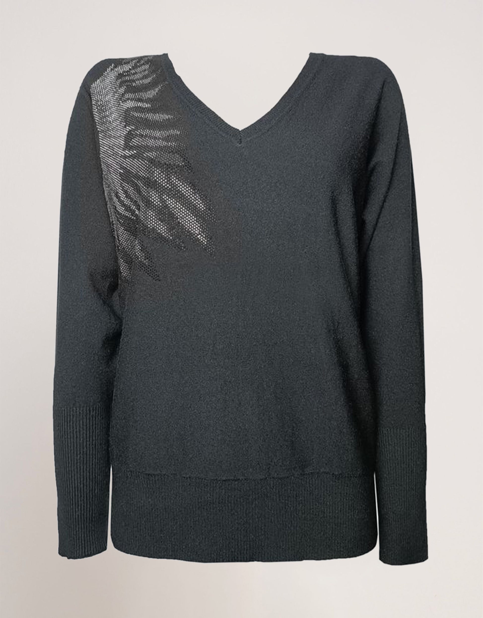 Maglia con fiore in strass