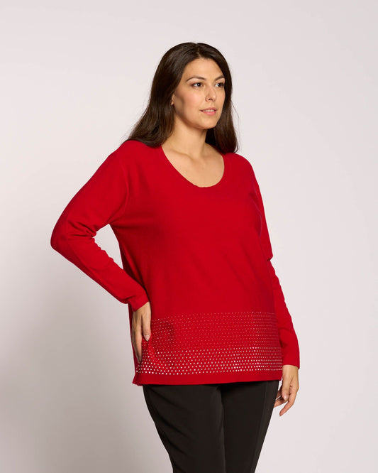 Maglia con fondo di strass curvy