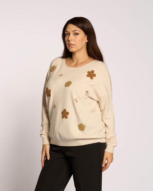 Maglia con intarsi frontali curvy