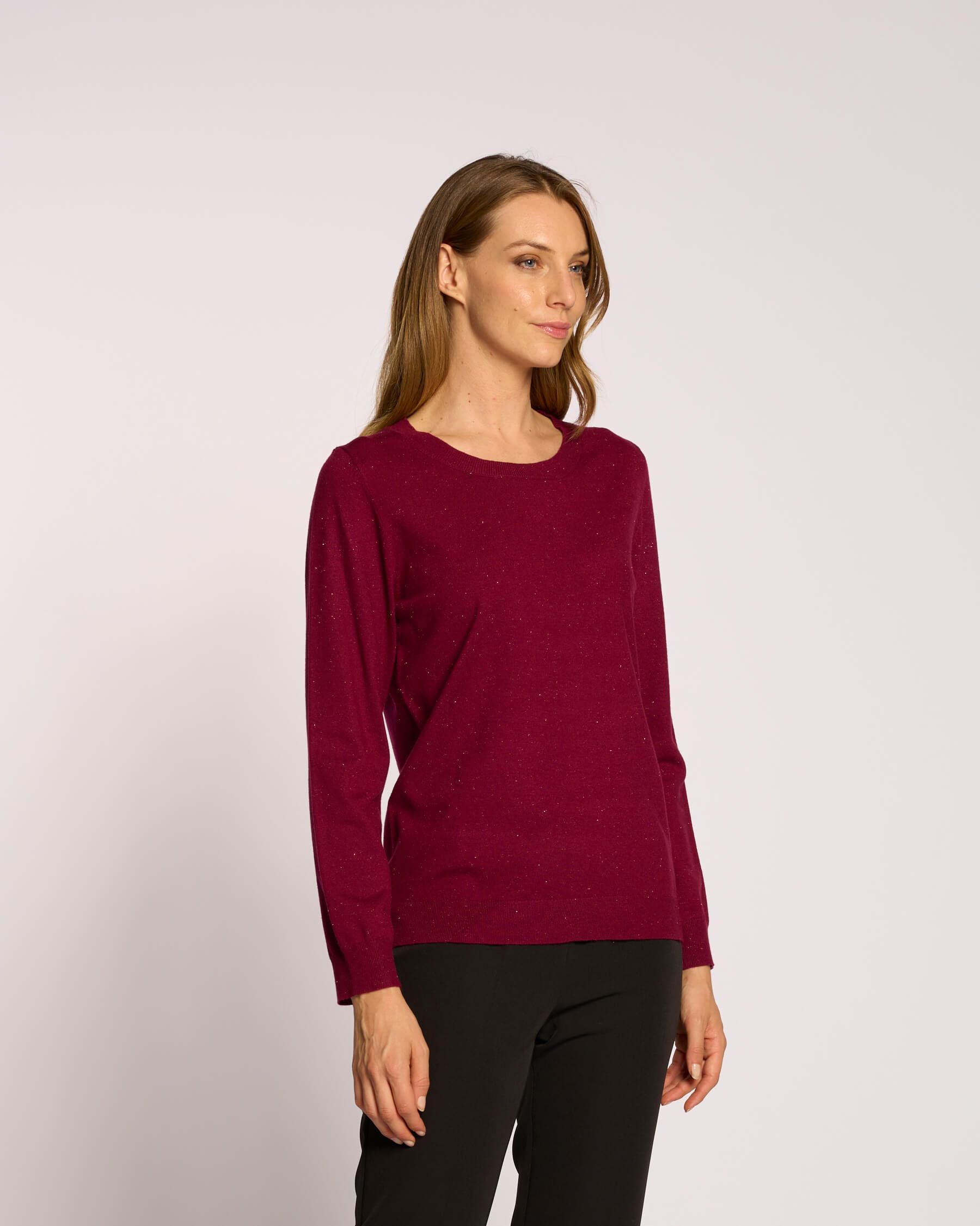 Maglia girocollo con lurex