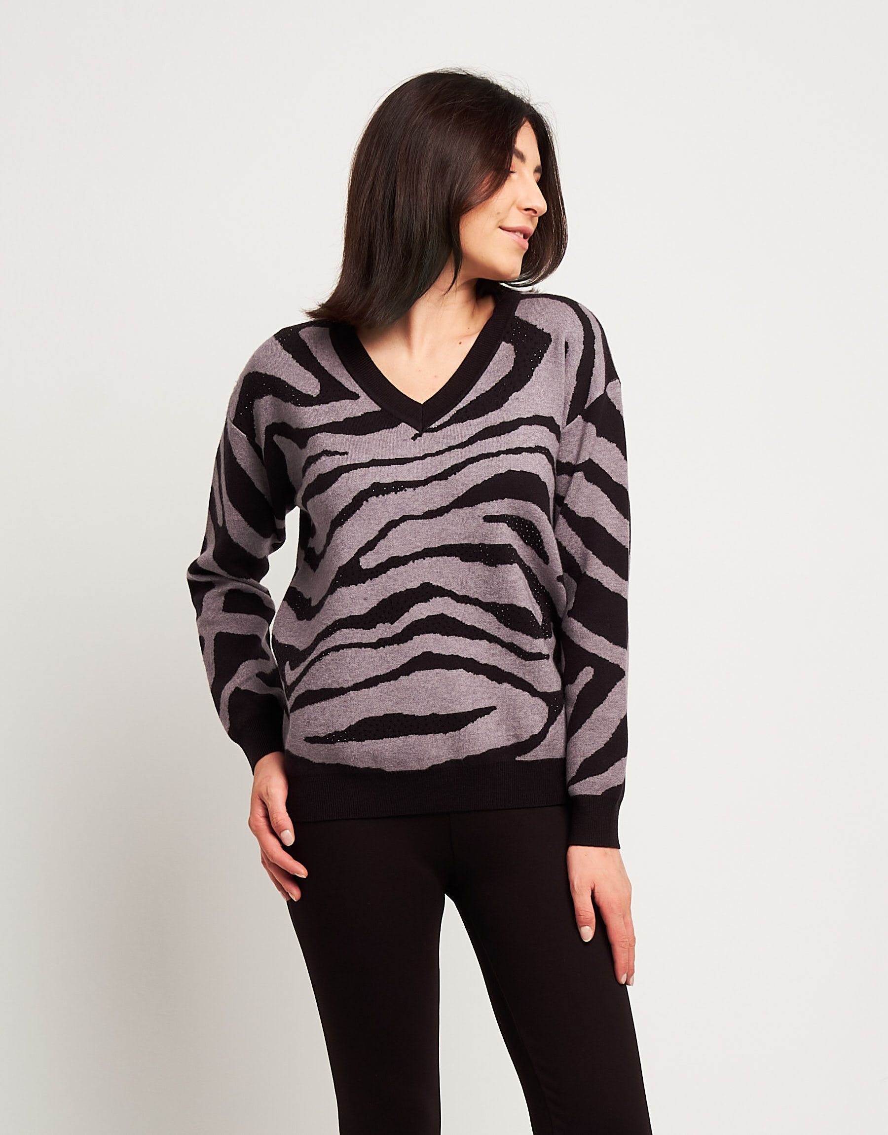 Maglia jacquard animalier