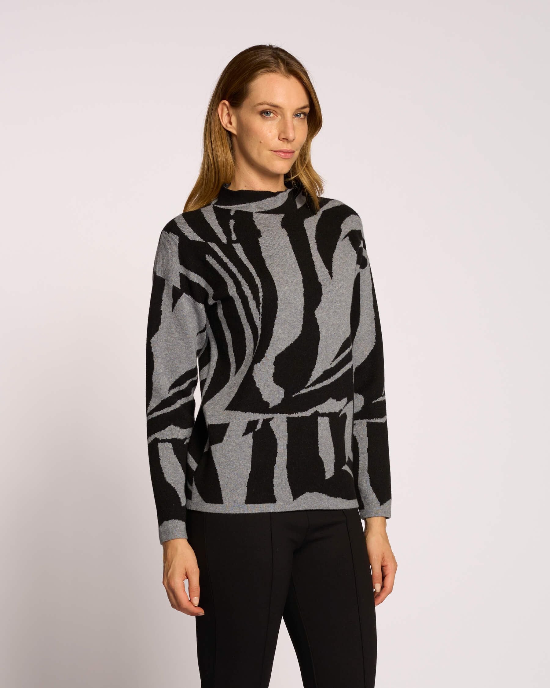 Maglia jacquard bicolore