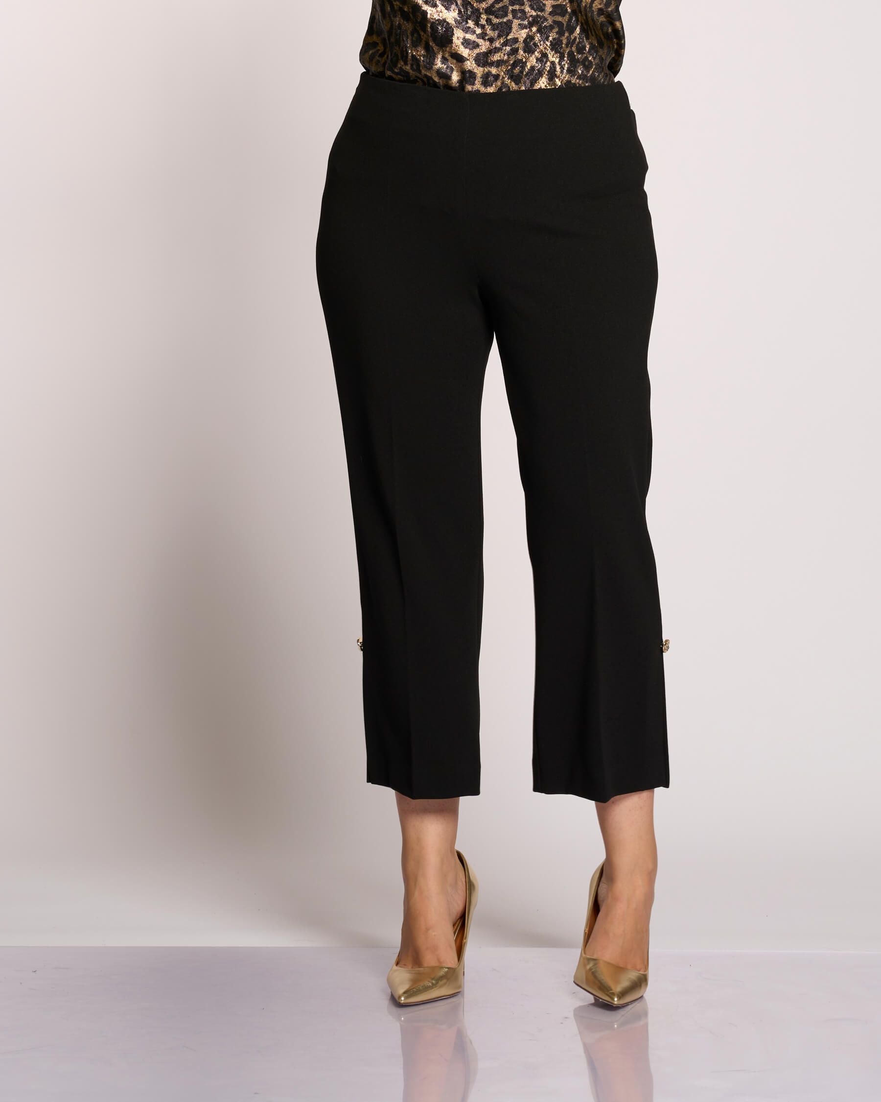 Pantalone a trombetta con elastico e spacchi curvy