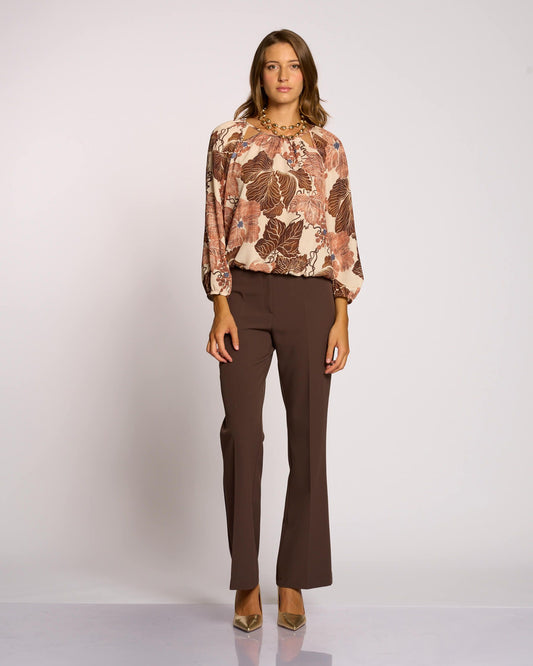 Pantalone a zampetta con elastico e zip