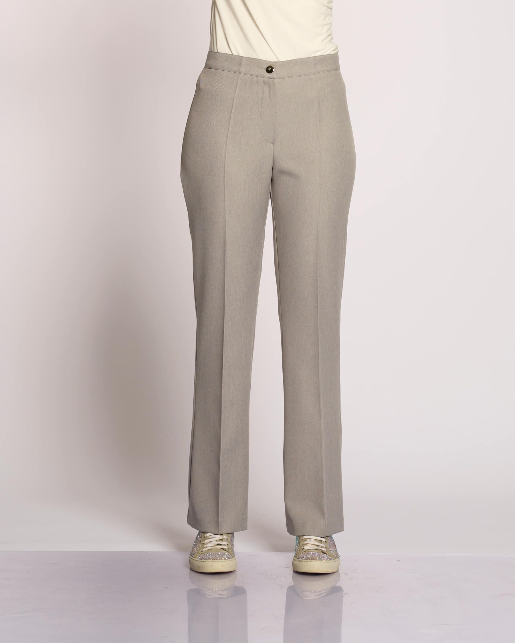 Pantalone a zampetta con zip e bottone